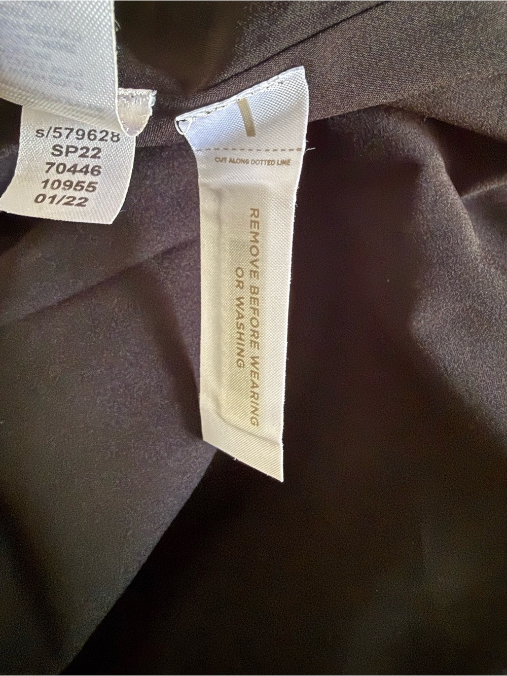 Ann Taylor Black Midi Dress with Tie Sleeves rayon and linen blend - Picture 3 of 9